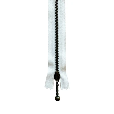 YKK Fast Lynlås Antik Messing 4 mm 15 cm